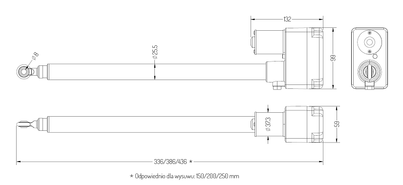 Mały siłownik elektryczny SPJ Mini 12V